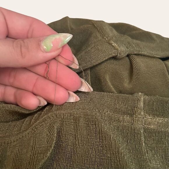 Vintage Forest Green High Rise Acetate Stretchy Pants - Picture 5 of 5